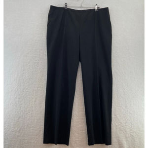 Perserico Womens Flat Front Pants Size 50 Black Tapered career classic office